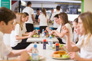 students in cafeteria